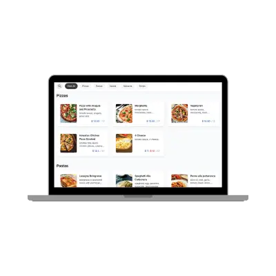 Digital Restaurant Menu on Laptop