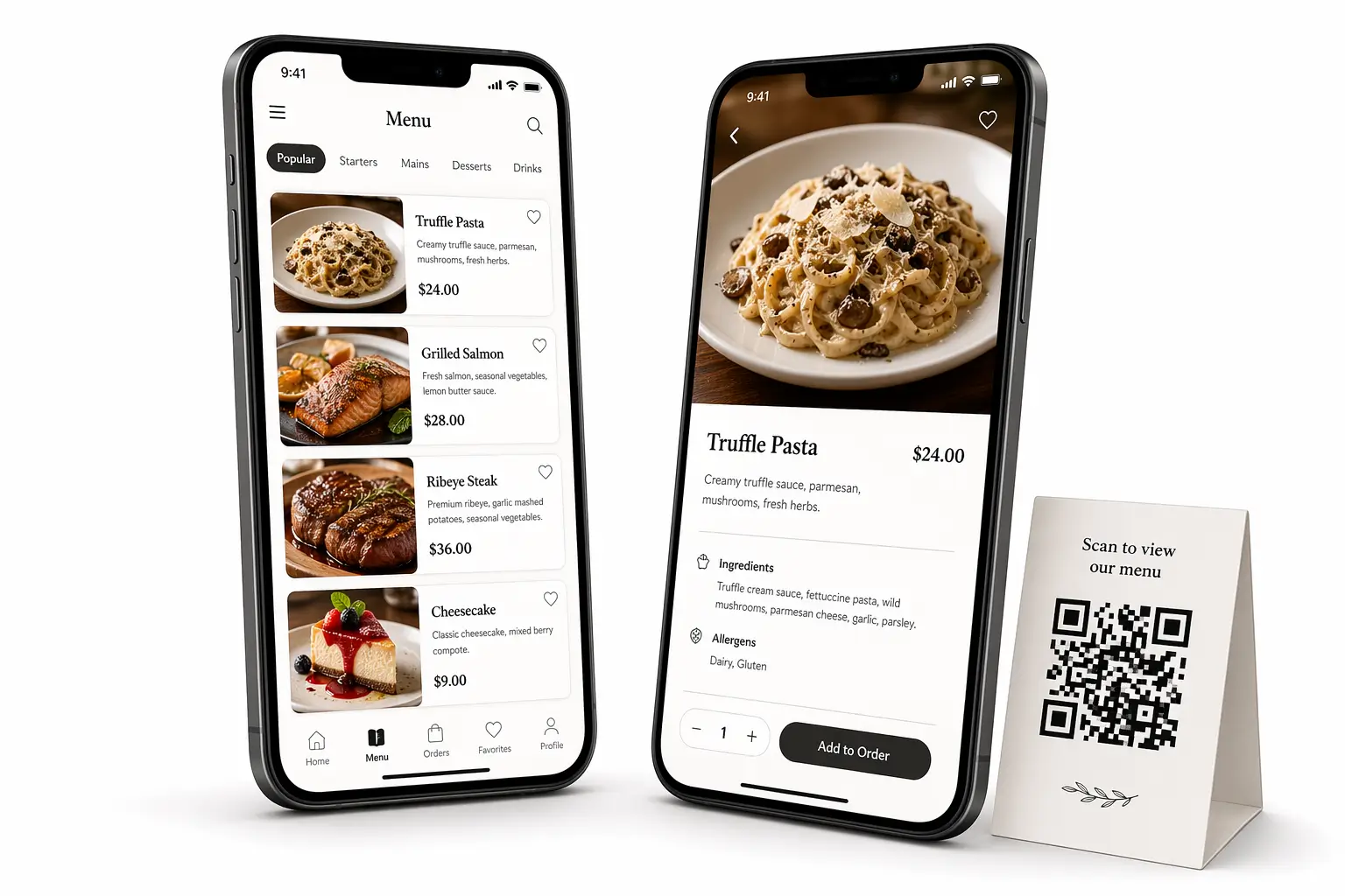 Create a digital food menu for your restaurant or food-truck in minutes